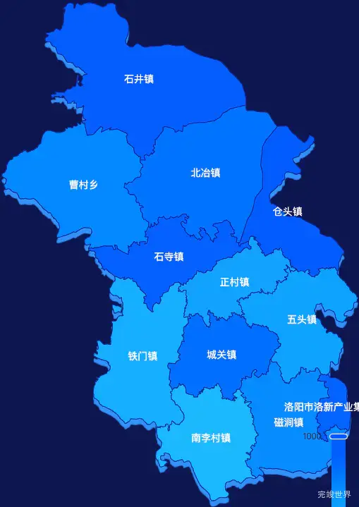 echarts洛阳市新安县地图 visualMap控制地图颜色